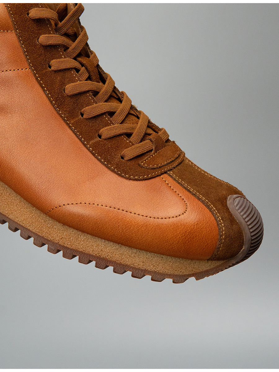 Sitao european station 2026 new arrivalretrocasual style easiest for matchtrendy shoesmen cowhide casual mid-top forrest gump shoes