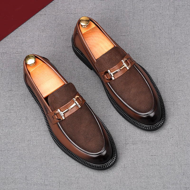Men's Brown Loafers, Height Increasing, Slip-On