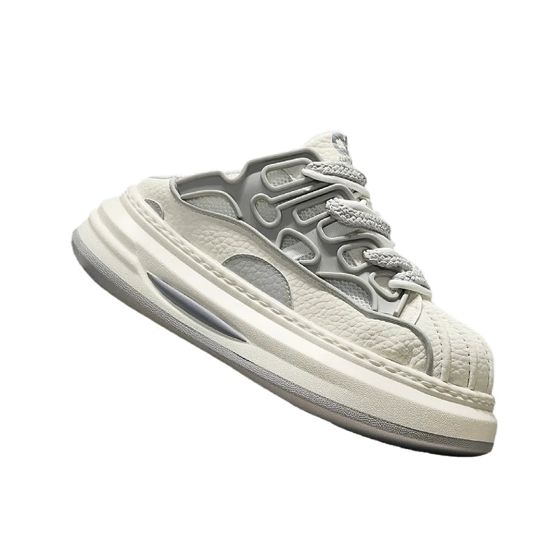 Men's Platform Slip-On Closed-Toe Shell-Toe Mules Casual