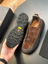 Cross-border zz men's suede casual shoes outdoor sports shoes cross elastic band thick sole light sole low ankle shoes men