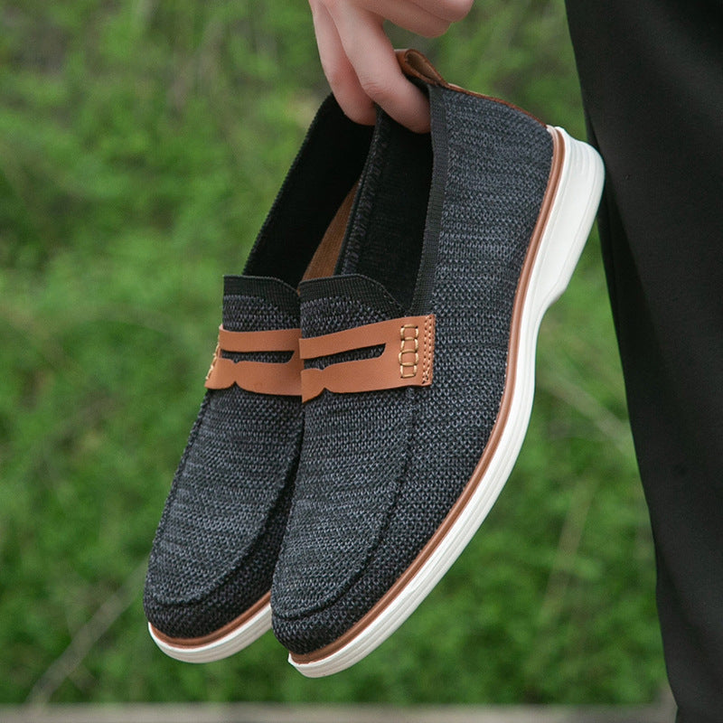 Men's Leather Loafers - Comfortable Non-Slip Business Shoes 8