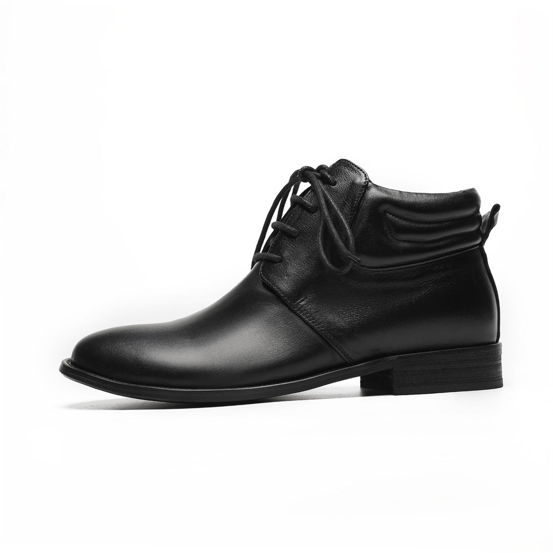 Chelsea Boots Men's Leather British High Top Business Leather Shoes Brock Carved Casual Short Boots Men's Martin Boots
