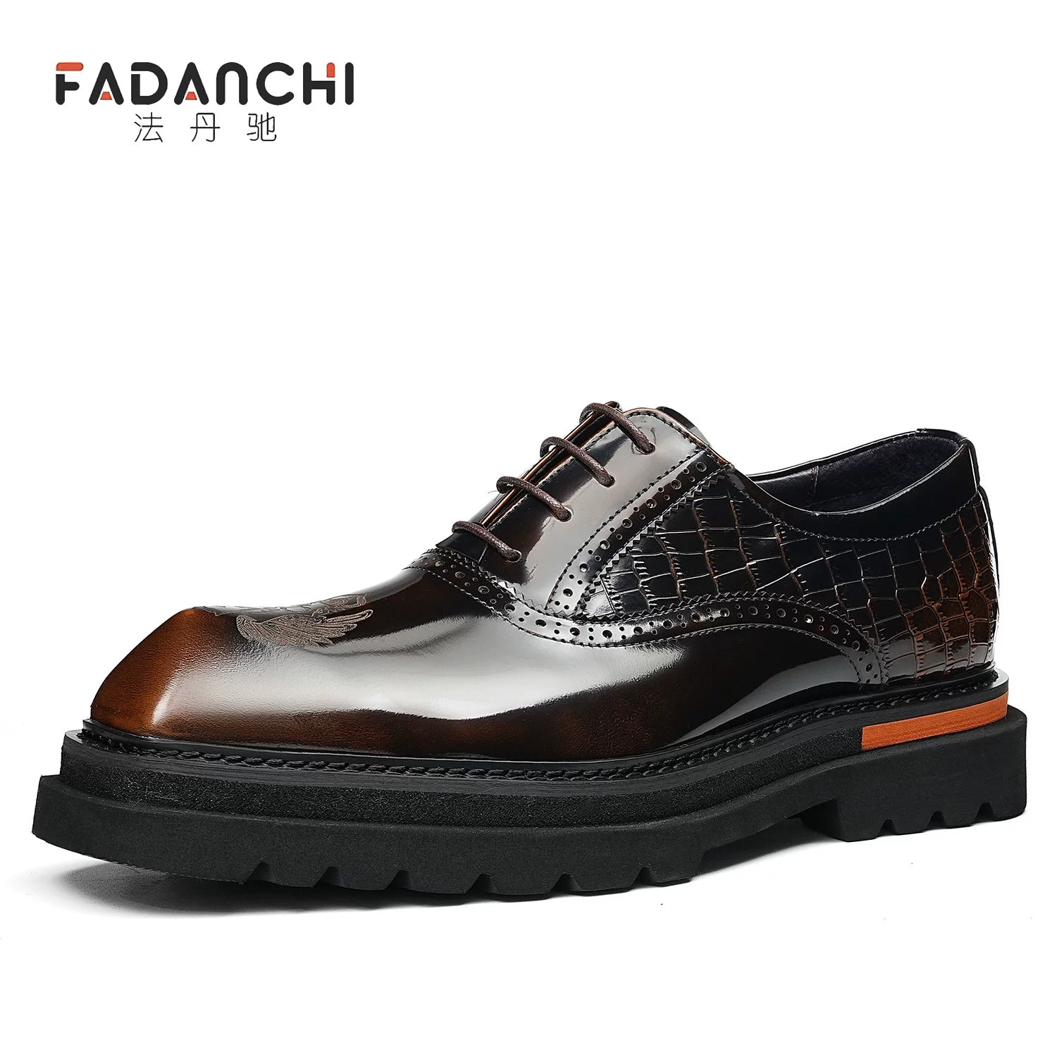 Men's Genuine Leather Oxford Shoes, Height Increasing, Thick Sole