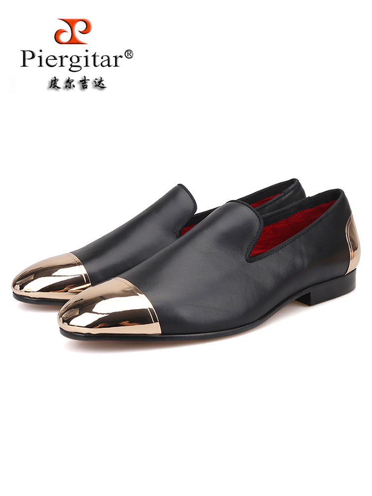 New men's cowhide leather front and rear copper buckle handmade loafers exported to Europe and the United States trendy large size low-top shoes for men