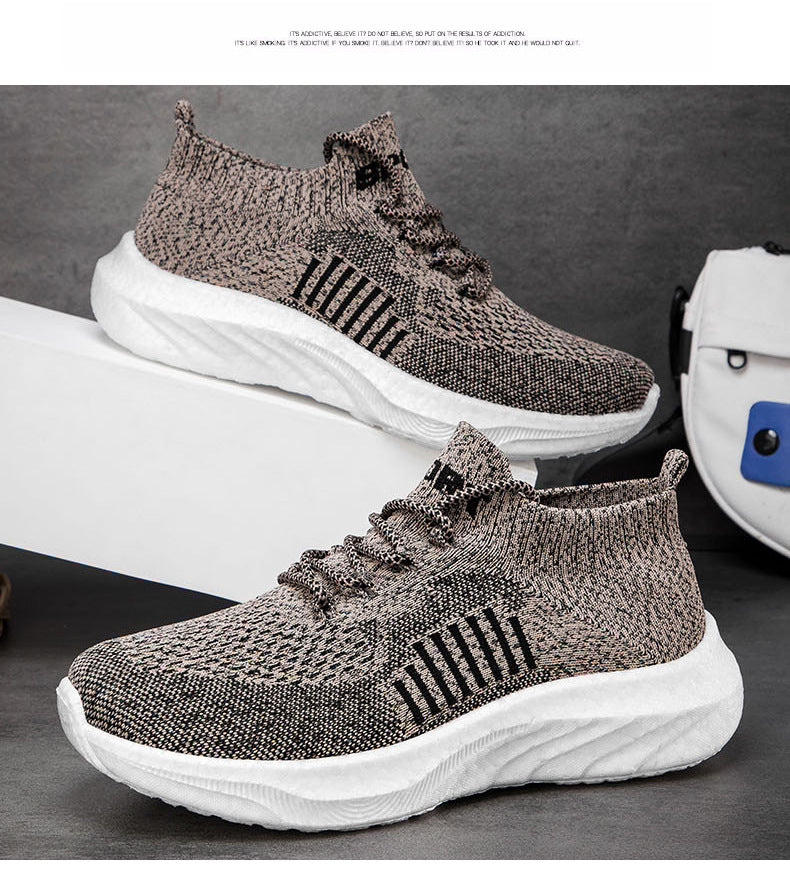 2026 spring new flyknit mesh breathable men's shoes wholesale soft sole comfortable lightweight casual shoes women's shoes