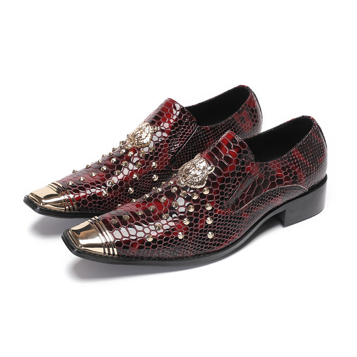 2025 European Station Mori Road Men's Shoes Low-top Spring, Autumn and Winter Leather Rhinestone Rivets One Pedal Love Couples Tide Shoes