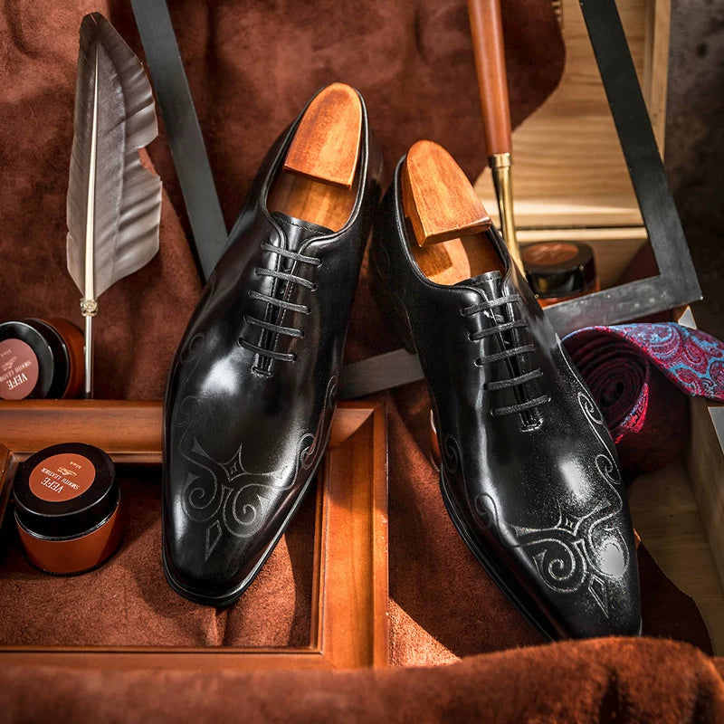 Men's Genuine Leather Oxford Shoes, Breathable, Handmade