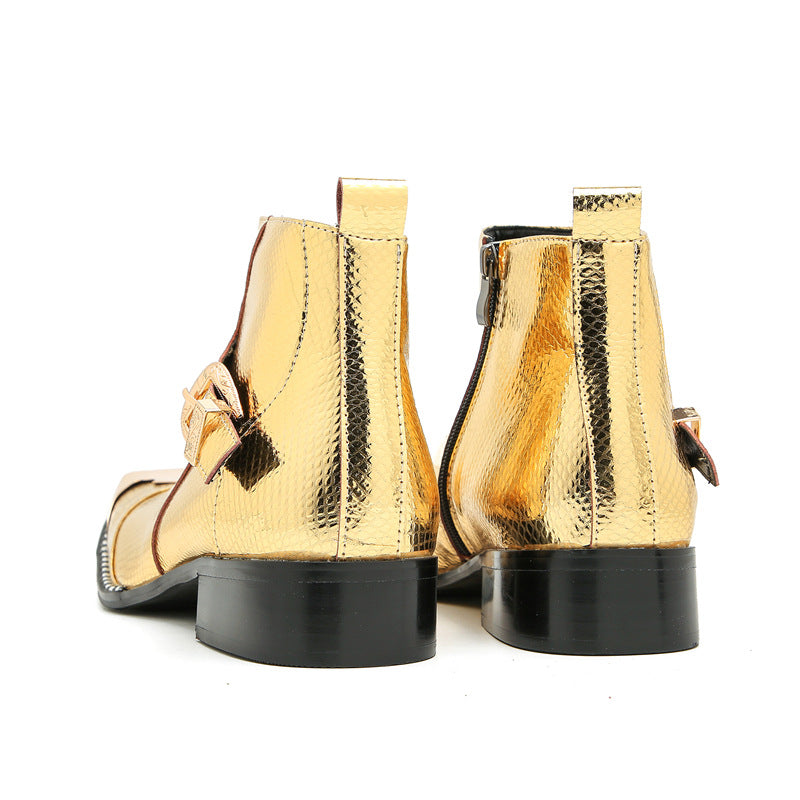 Men's Golden Chelsea Boots – Pointed Toe
