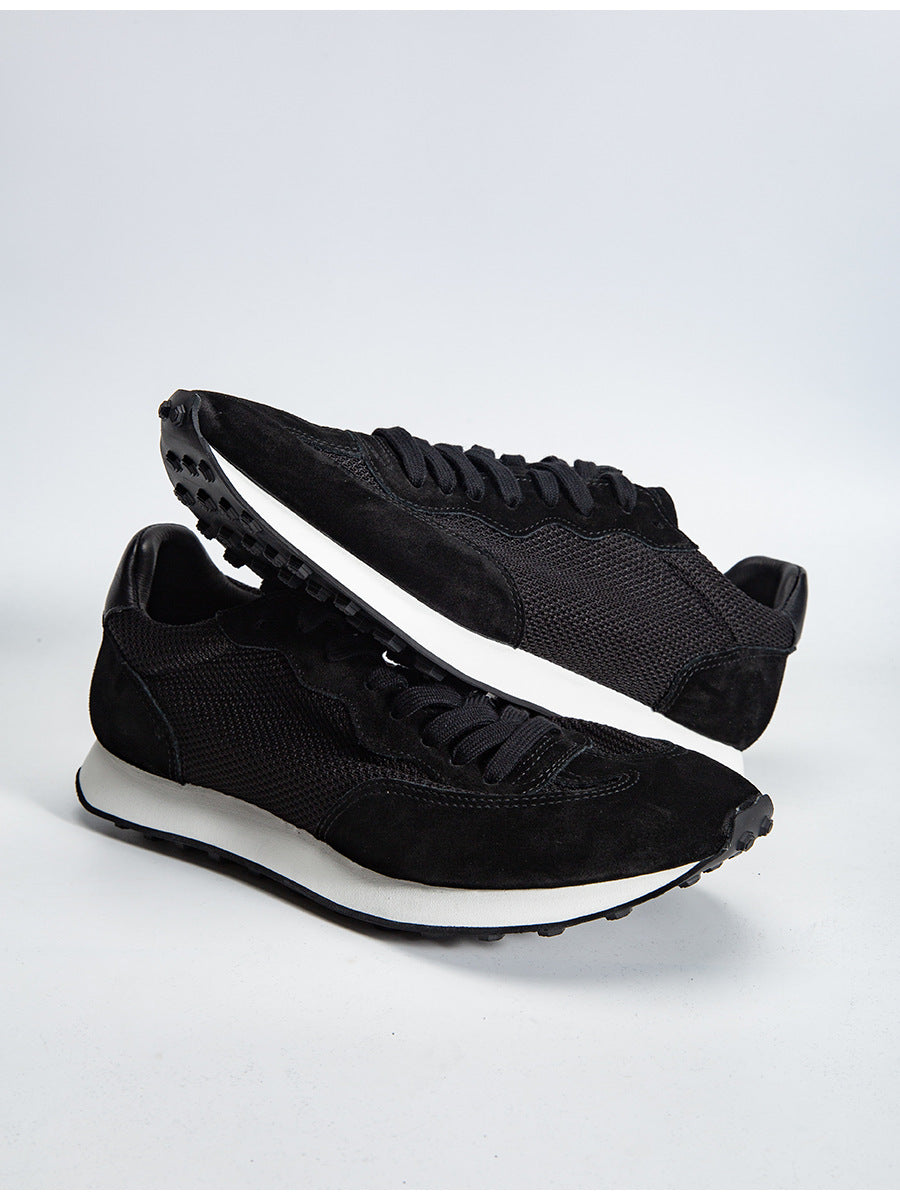 Gray feather argan shoes european station spring and summer new arrival soft breathable leather sports shoes handmade retrocasual board shoes