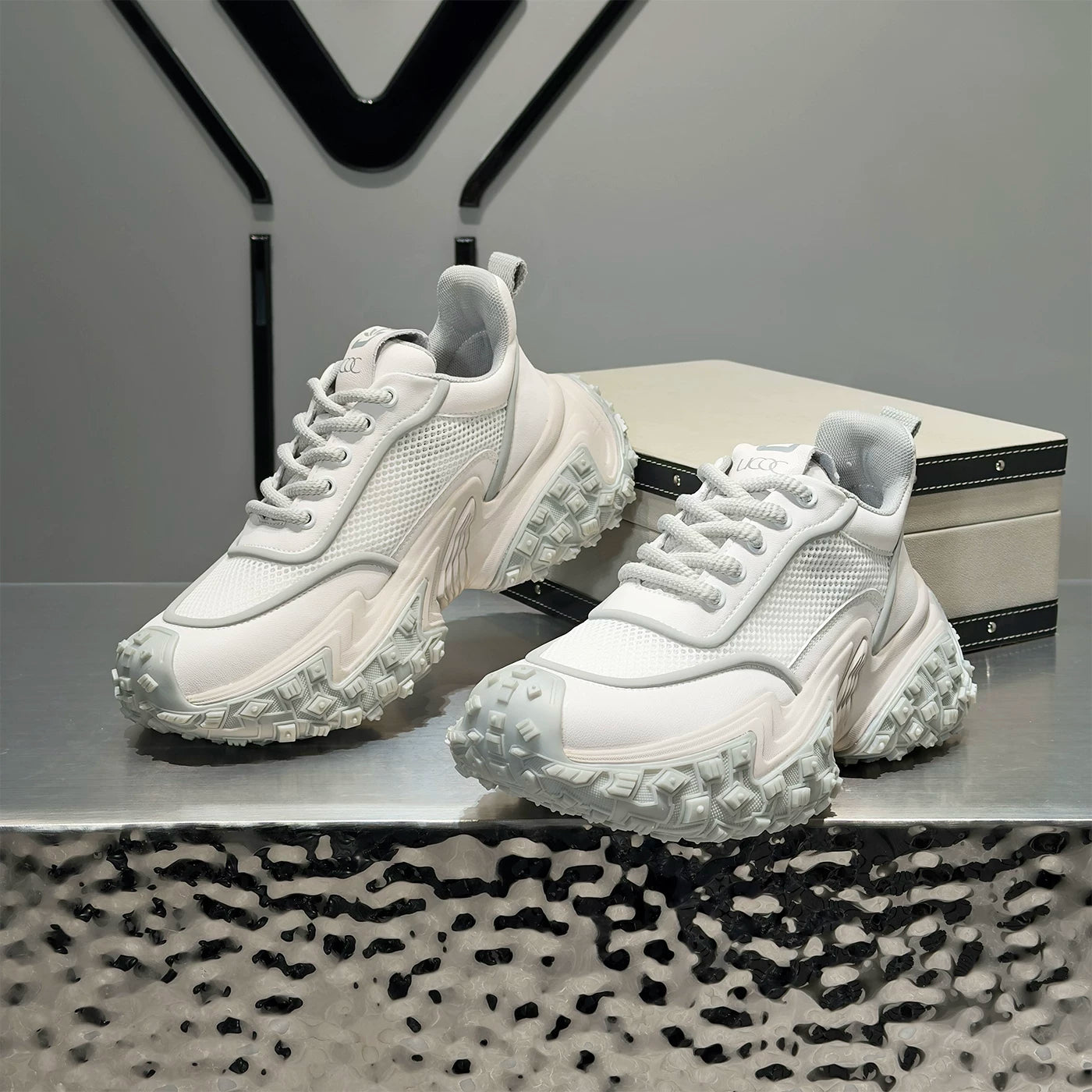 Men's Height-Increasing Platform Breathable Mesh Chunky Dad Sneakers Spring-Summer New