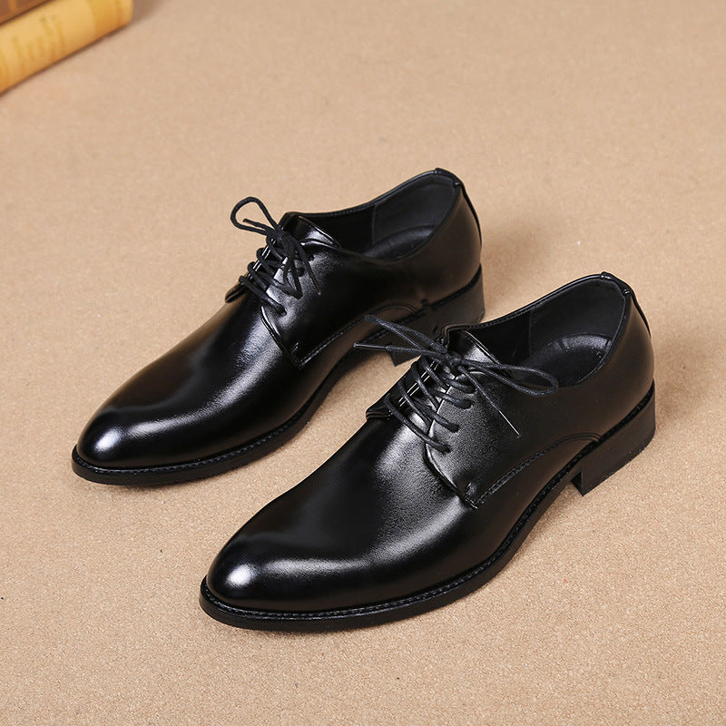 Men's Pointed Leather Dress Shoes - Casual Lace-Up 1