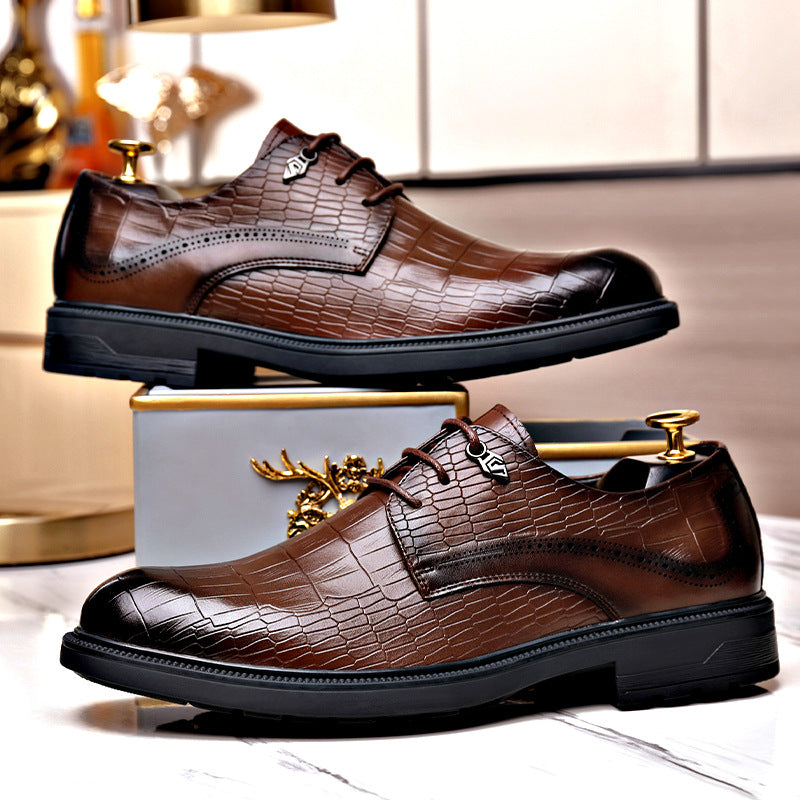 Men's business casual dress shoes - versatile leather oxfords, lace-up trendy footwear, stylish brit