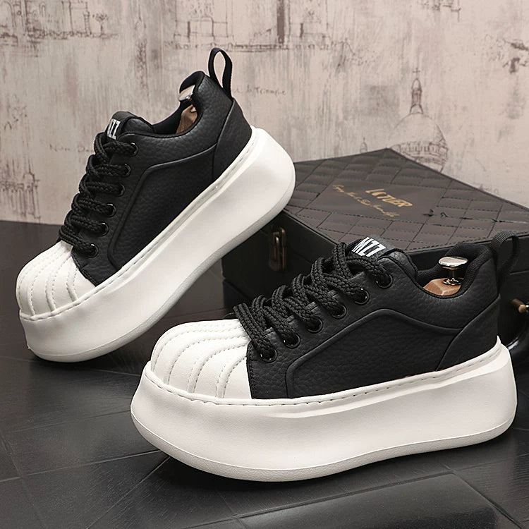 Men's Platform Height-Increasing White Lightweight Shell-Toe Mules Athletic Casual 2026 New
