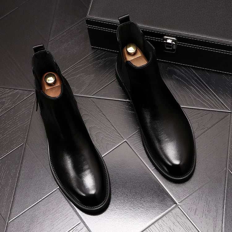Men's British-Style Fleece-Lined Warm Trendy Martin Boots Winter