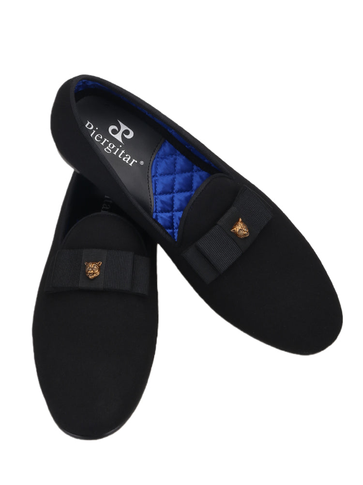 European and American style men's slip-on handmade loafers, luxury leopard head fasteners, bow style trendy driving shoes, slip-on shoes