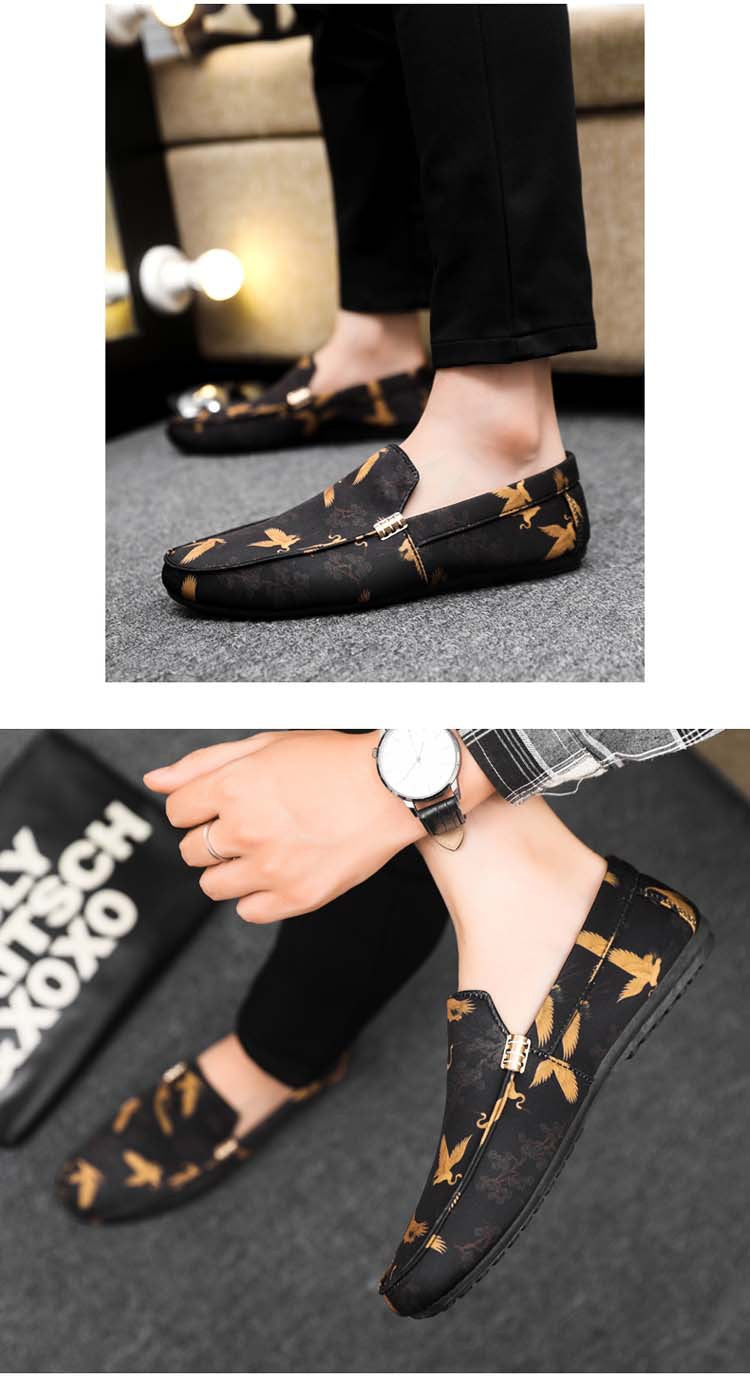 Spring/summer casual sneakers, trendy loafers, men's slip-ons, moccasins, one-step shoes, men's foot 15