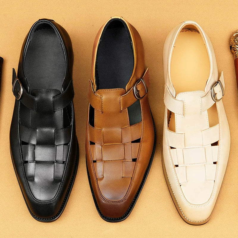 Men's Genuine Leather Sandals, Breathable
