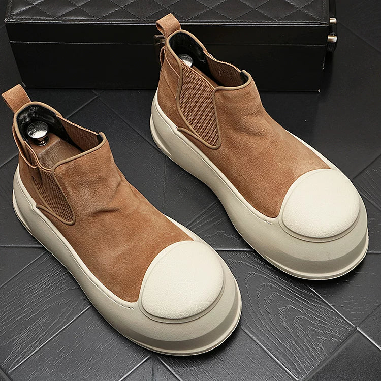 Men's Height-Increasing Platform Slip-On High-Top British-Style Boots 2026 New