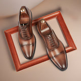 Cross-border 2026 spring/autumn three-panel leather dress shoes for men - anti-slip, business formal
