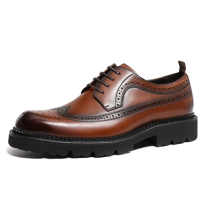 Men's Derby Shoes, Thick Sole, British Style