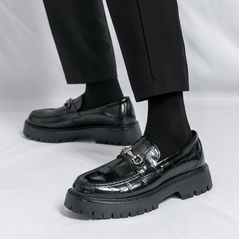 Cross-border spring thick sole foot heightening leather shoes fashion formal business casual shoes 4