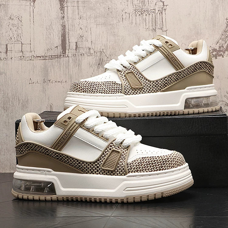 Men's 2026 New Height-Increasing Platform Breathable Low-Top Casual Skate Shoes