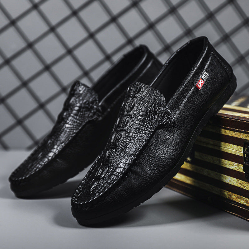 K-style summer 2024 new arrival slip-on casualtrendy crocodile pattern beanie shoes for men easiest