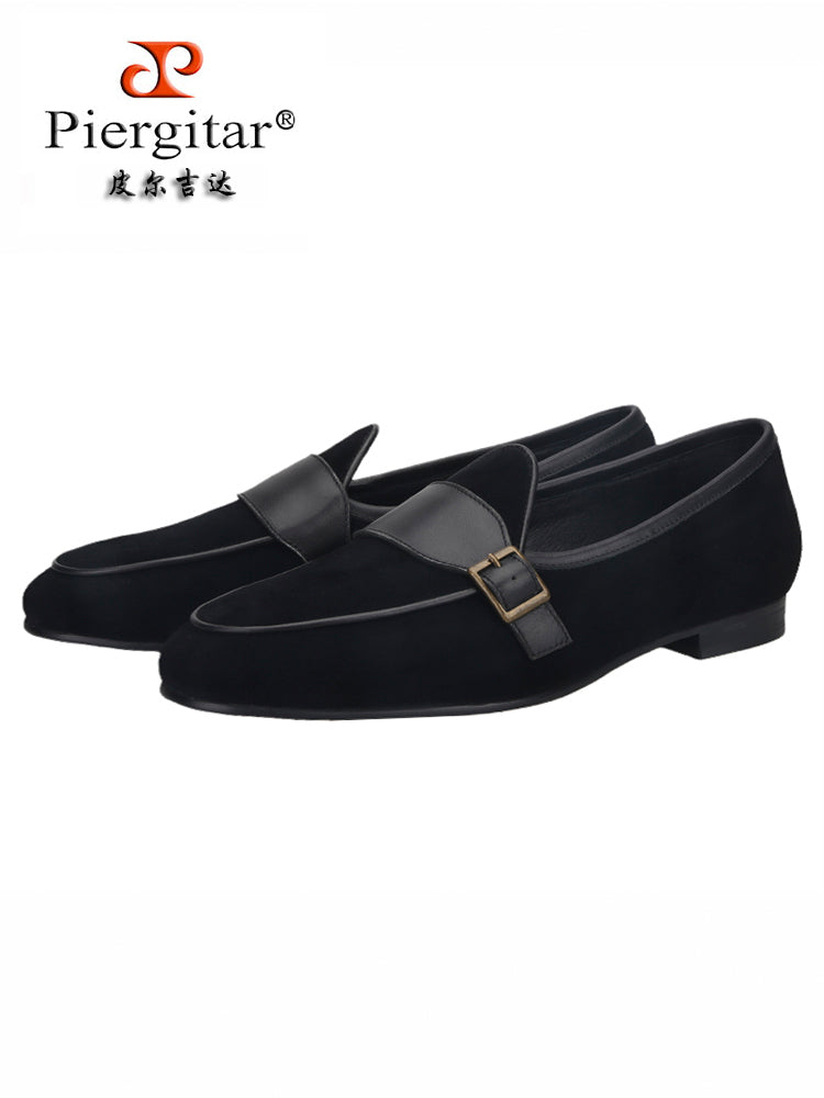 Summer new style breathable nubuck leather men's slip-on lazy shoes European and American style metal buckle casual loafers large size
