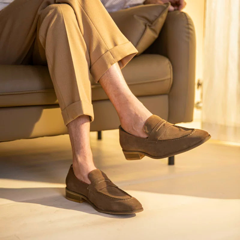 Men's Genuine Leather Loafers, Breathable, Slip-On