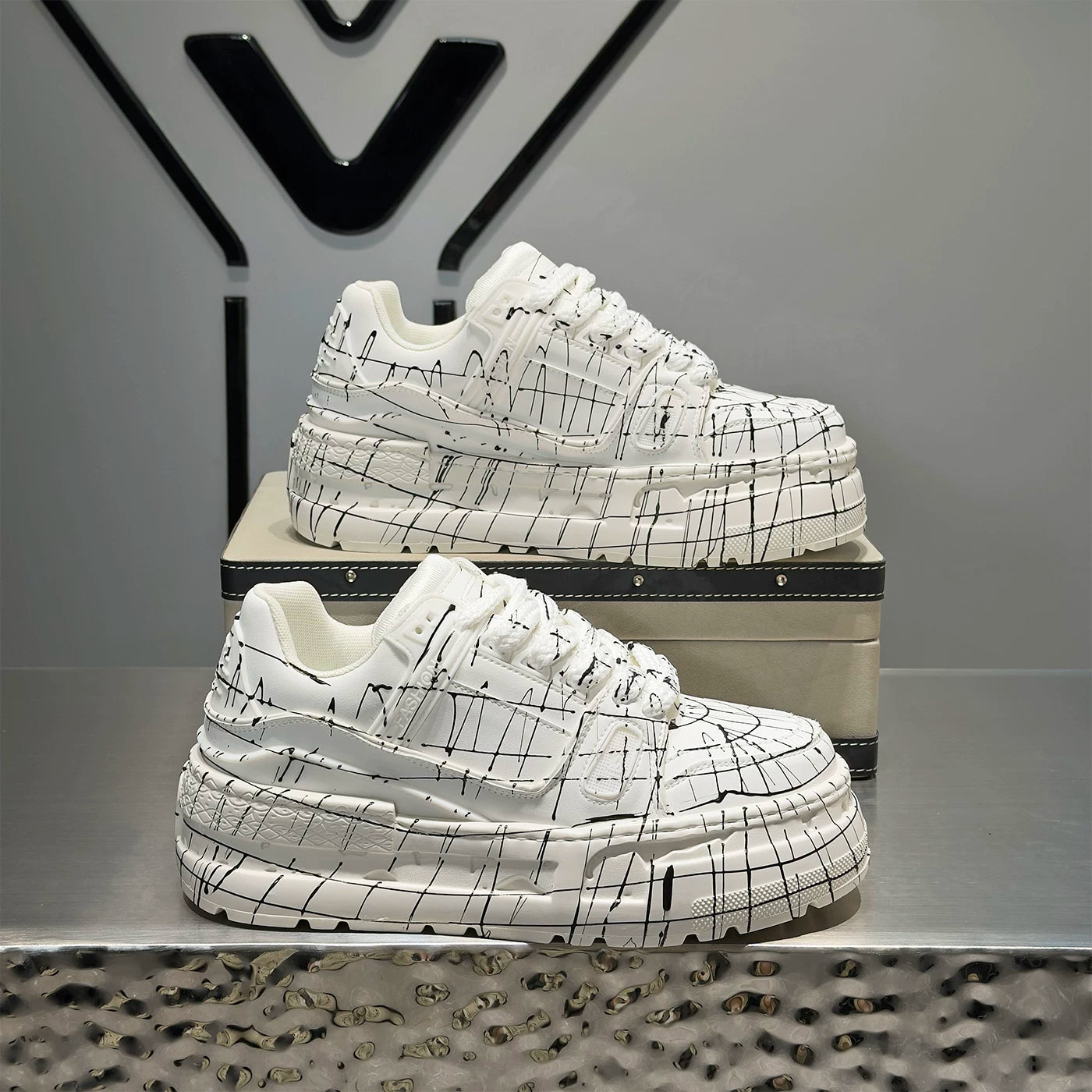 Men's Height-Increasing Platform Puffy Sneakers 2026 New
