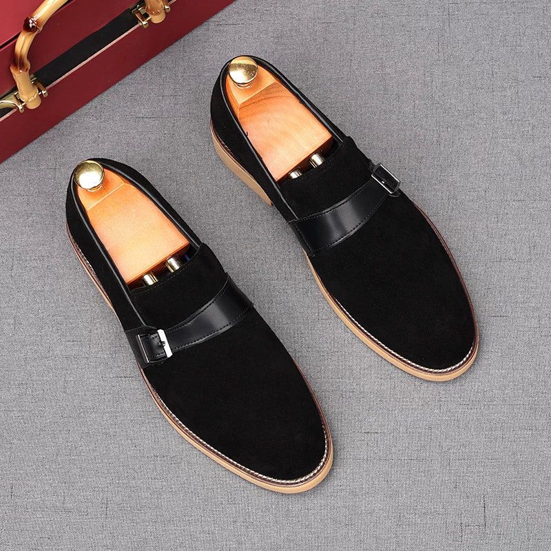Men's Genuine Leather Loafers, Height Increasing, Slip-On