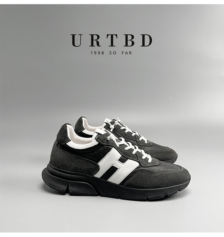 European station guangzhou genuine leather argan shoes men's trendy casual shoes imported high-end men's authentic cowhide leather shoes