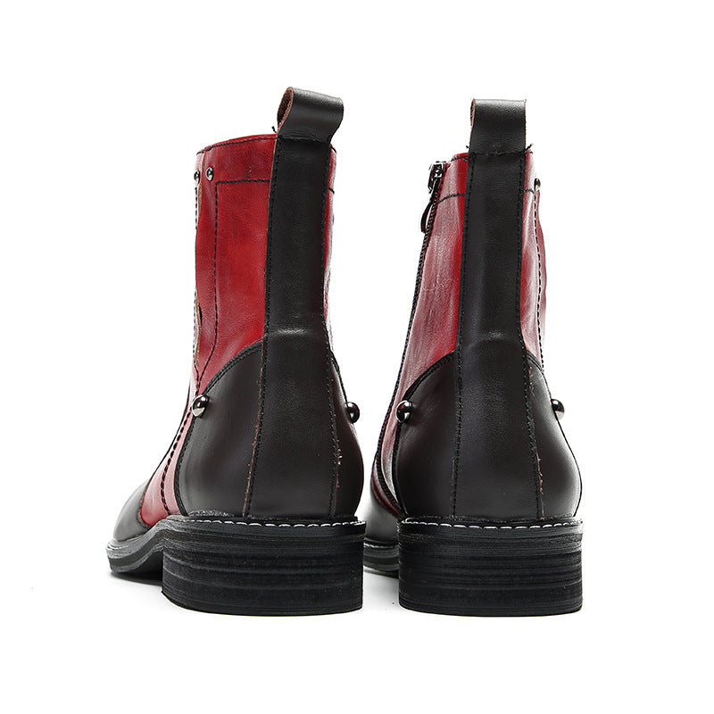Cowhide Martin boots men's shoes 2023 new boots autumn and winter British style autumn and winter cotton shoes 2023 velvet short boots