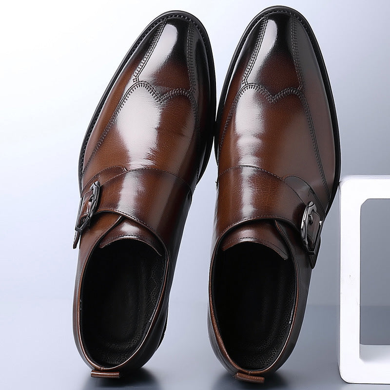 Men's Casual Leather Shoes - Color-Changing Buckle Design 5