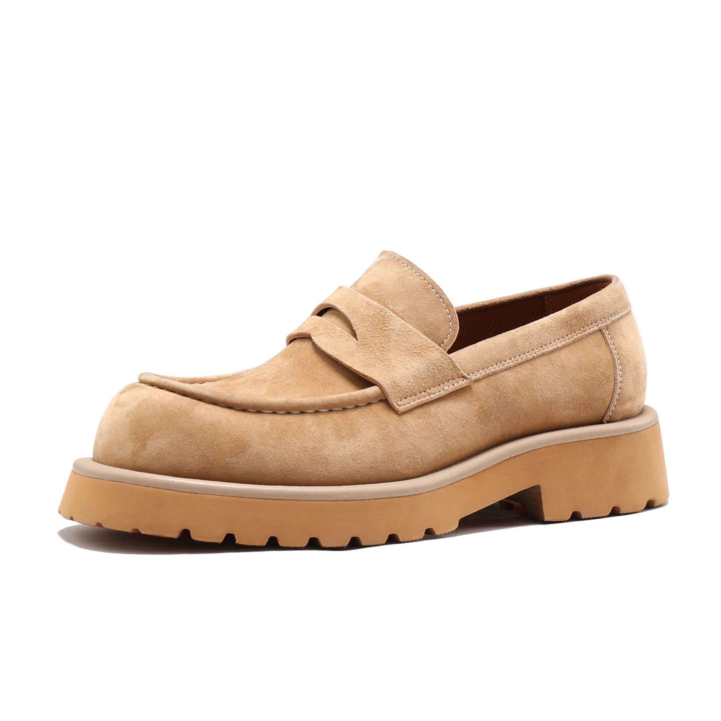 Men's Genuine Leather Loafers, Height Increasing, Thick Sole