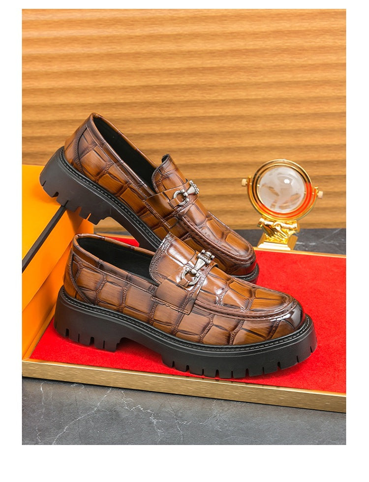 Cross-border spring thick sole foot heightening leather shoes fashion formal business casual shoes 11