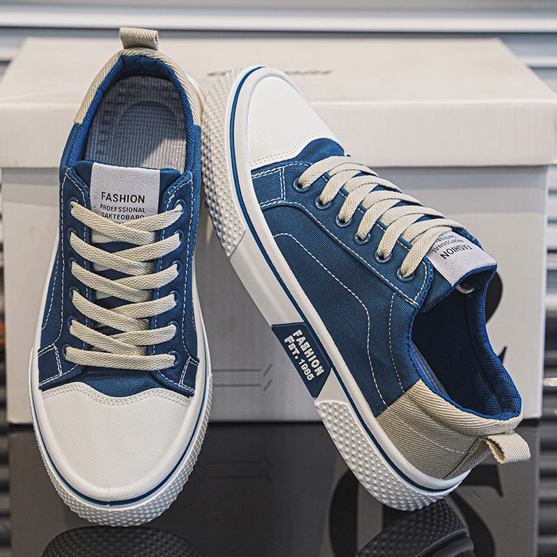 2026 spring/autumn canvas shoes: new breathable, versatile skate shoes for men - soft sole, casual, trendy, and stylish canvas sneakers