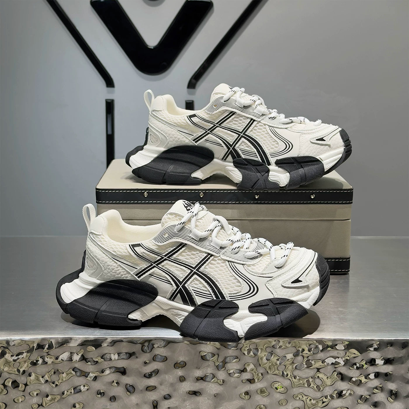 Men's Platform Breathable Mesh Outdoor Chunky Dad Sneakers 2026 Summer New