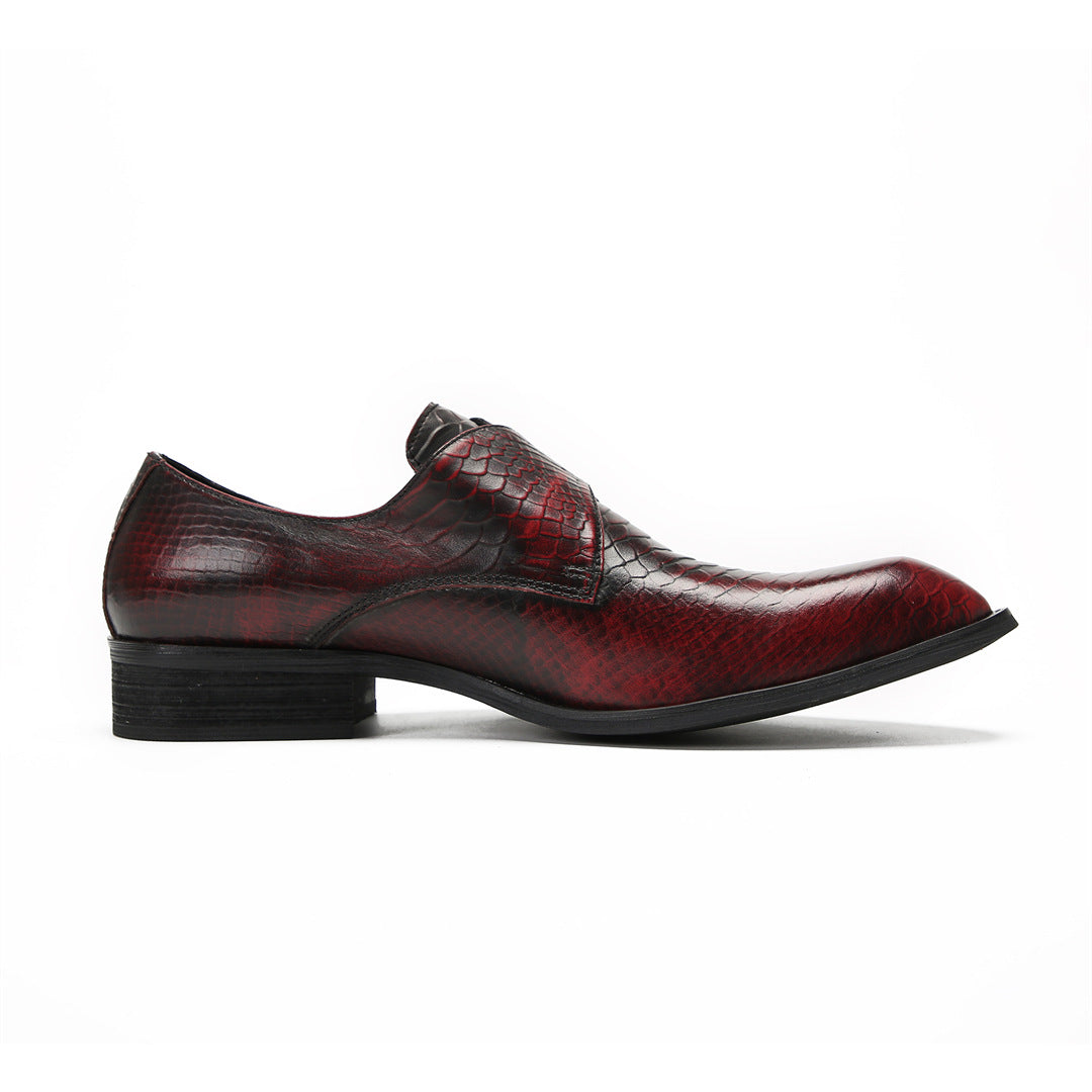 British business dress leather shoes men's wedding groom shoes cowhide pointed Oxford summer breathable handmade men's shoes trend