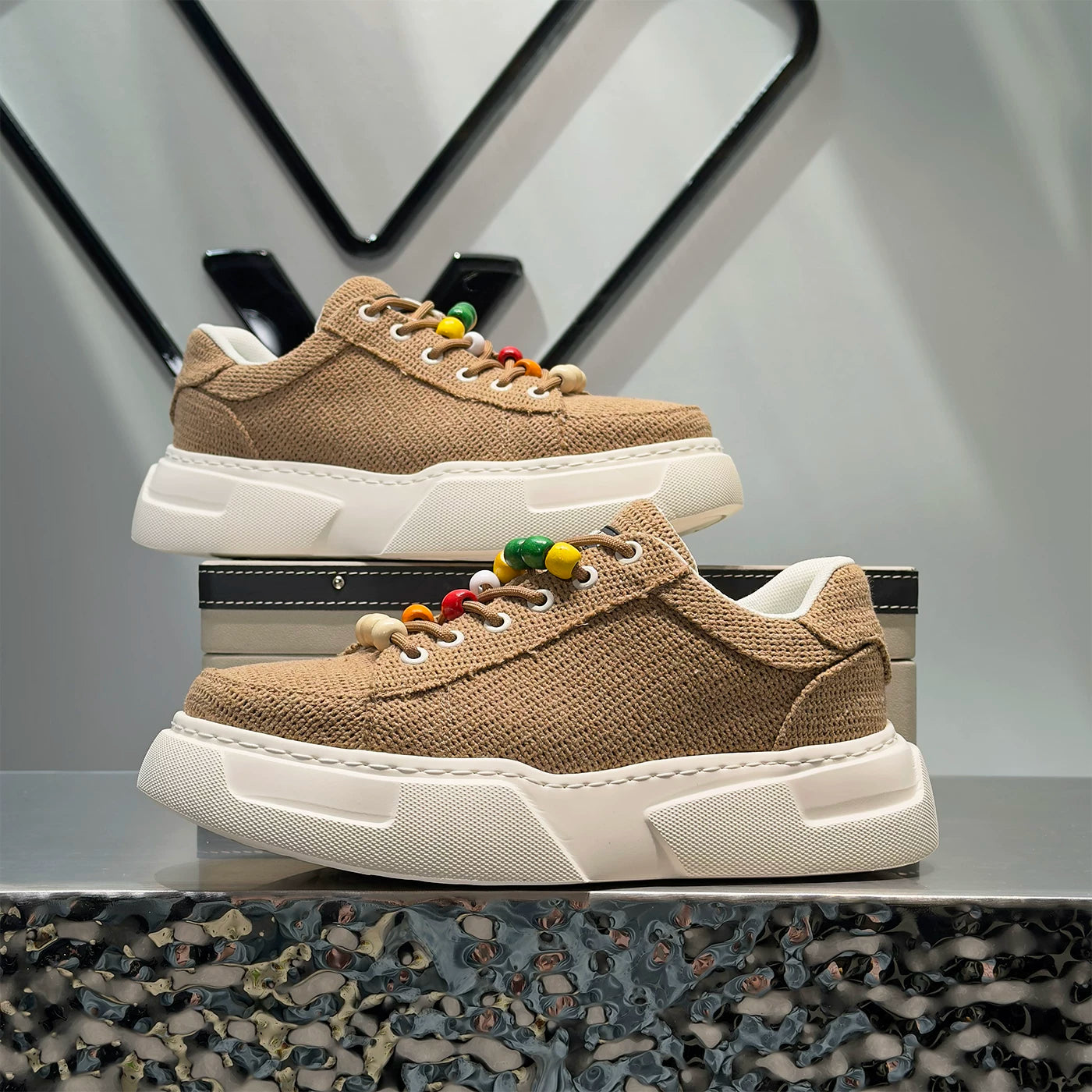 Men's Breathable Low-Top Canvas Trendy White Sneakers 2026 Summer New