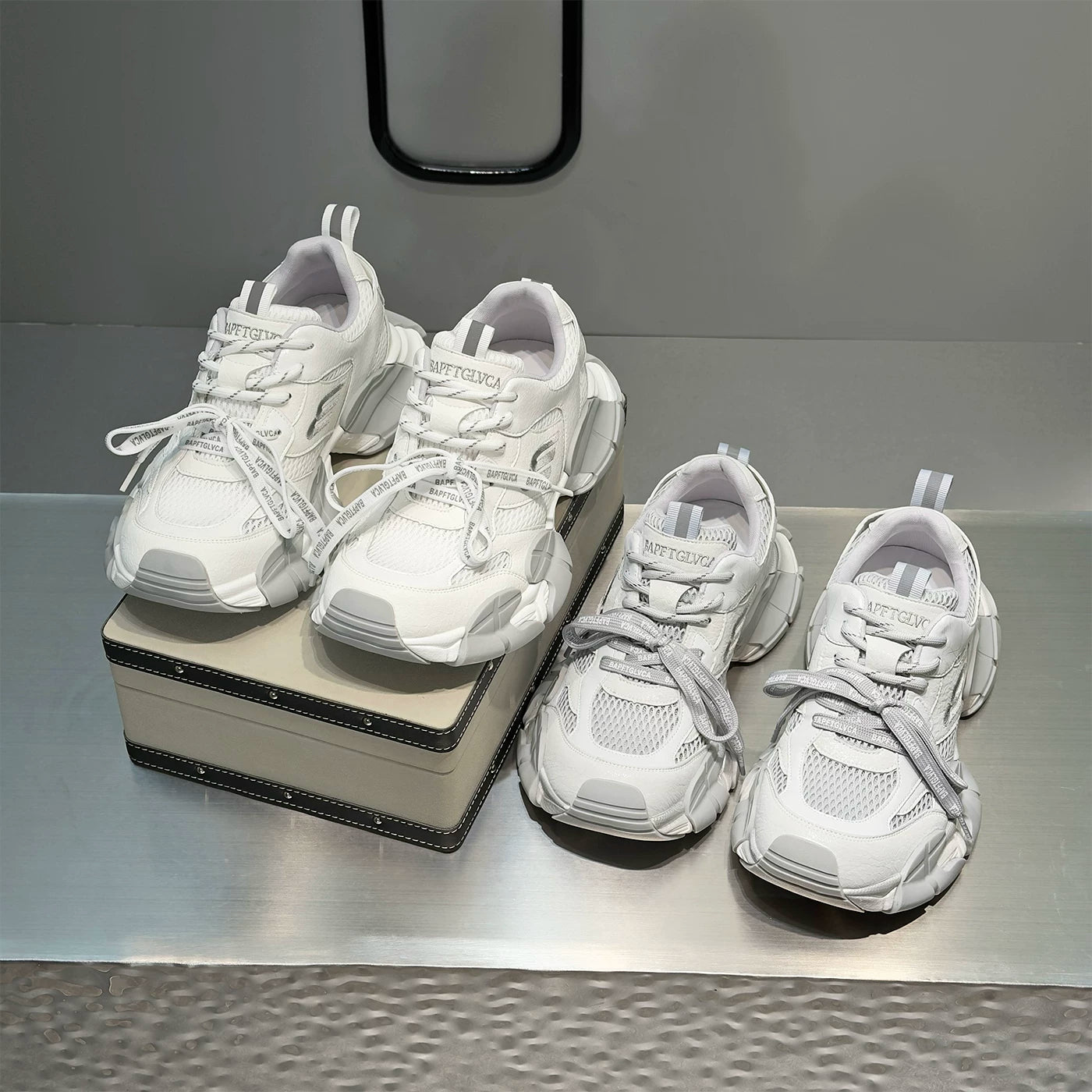 Men's Platform Breathable Mesh Chunky Dad Sneakers Summer