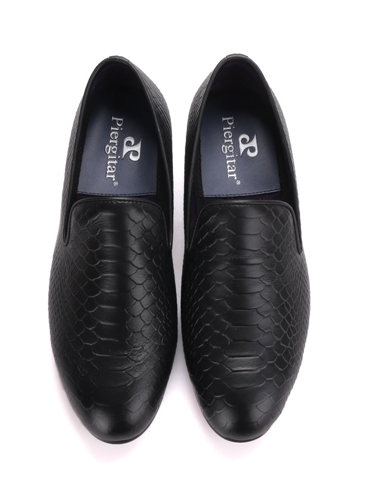 Summer new style genuine leather crocodile pattern embossed men's loafers, handmade British style gentleman's casual smoking shoes, trendy single shoes