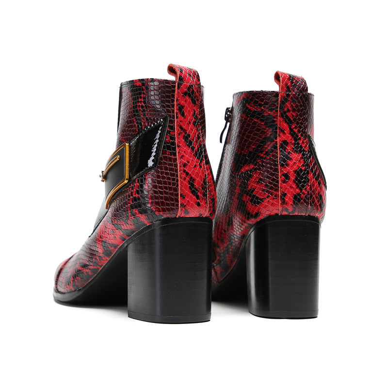 Men's Red Leather Chelsea Boots – Pointed Toe, British Style