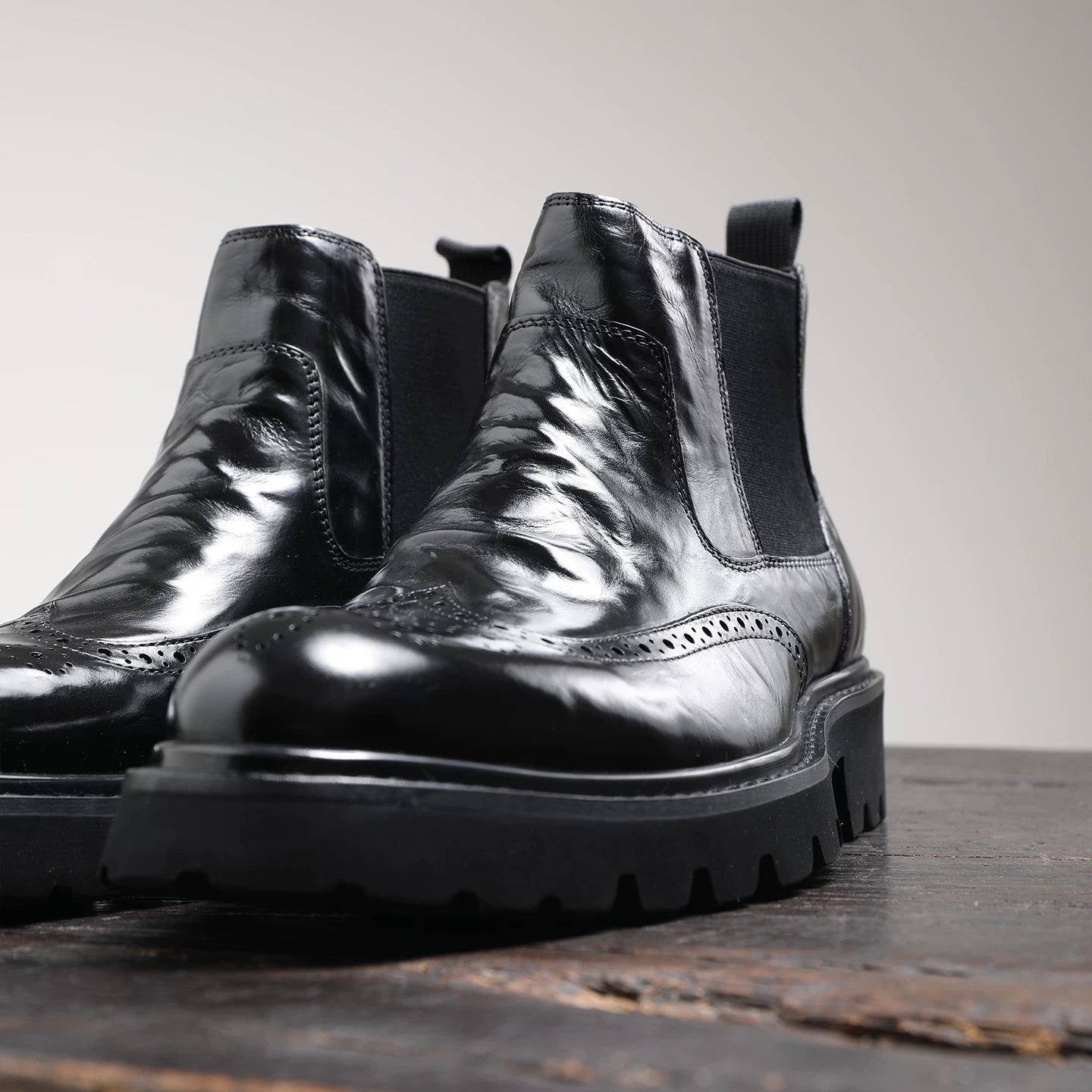 Men's Genuine Leather Martin Boots, Thick Sole, British Style