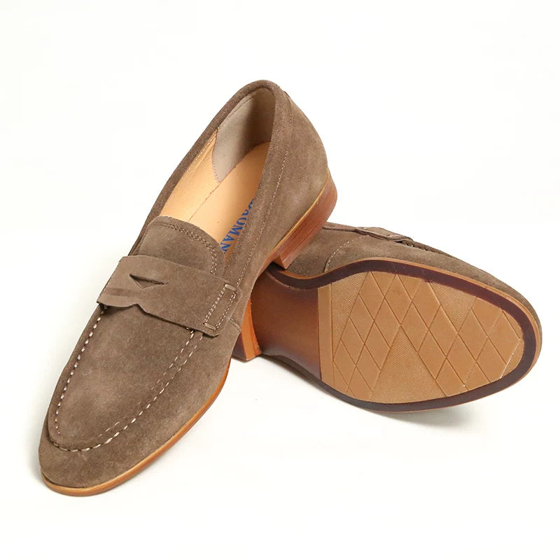 Men's Genuine Leather Loafers, Slip-On, British Style