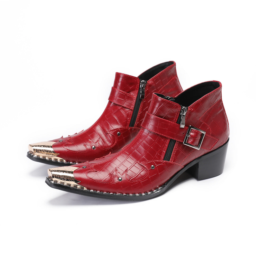 Men's Red Leather Shoes – Business, Wedding