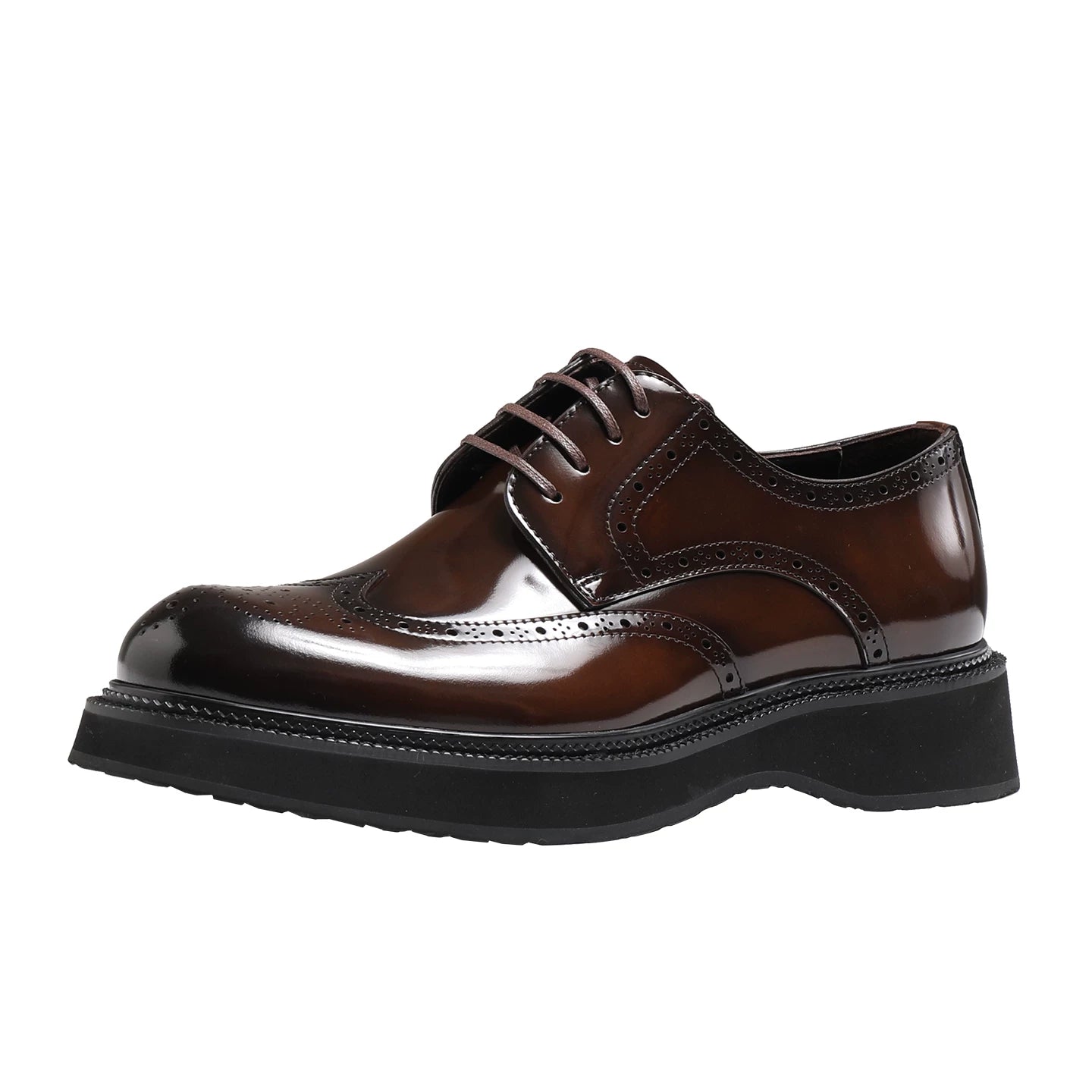 Men's Genuine Leather Derby Shoes, Height Increasing, Thick Sole