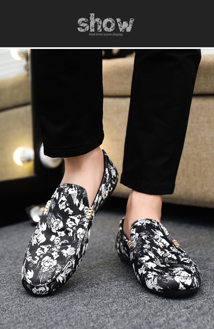 Spring/summer casual sneakers, trendy loafers, men's slip-ons, moccasins, one-step shoes, men's foot 12