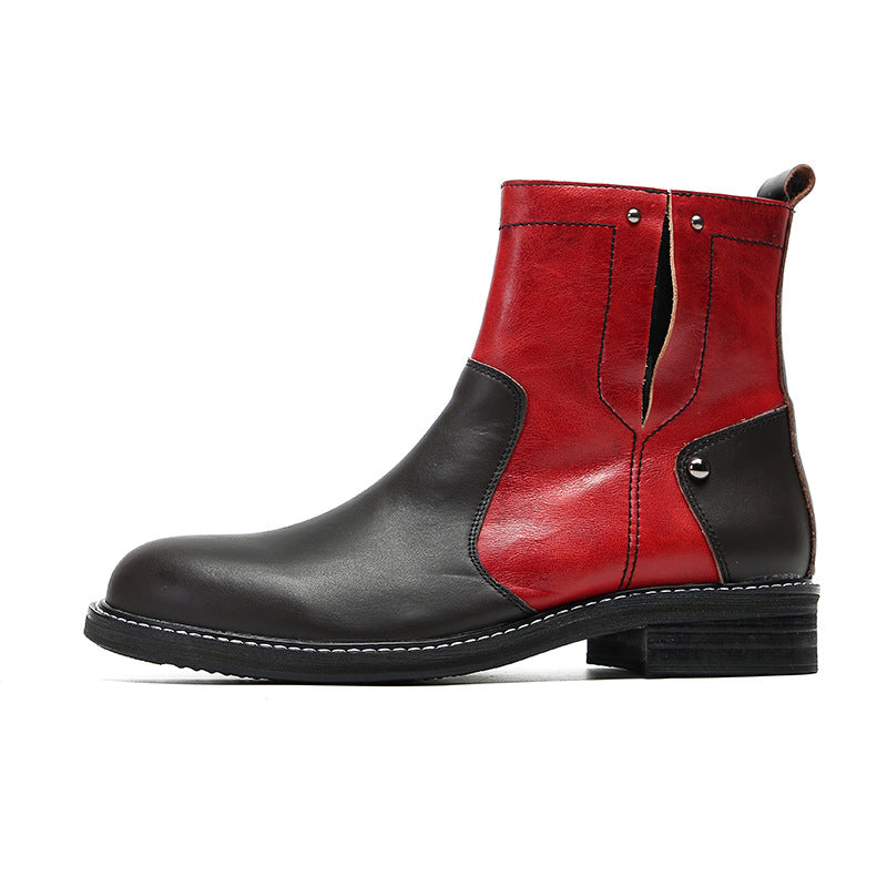 Cowhide Martin boots men's shoes 2023 new boots autumn and winter British style autumn and winter cotton shoes 2023 velvet short boots