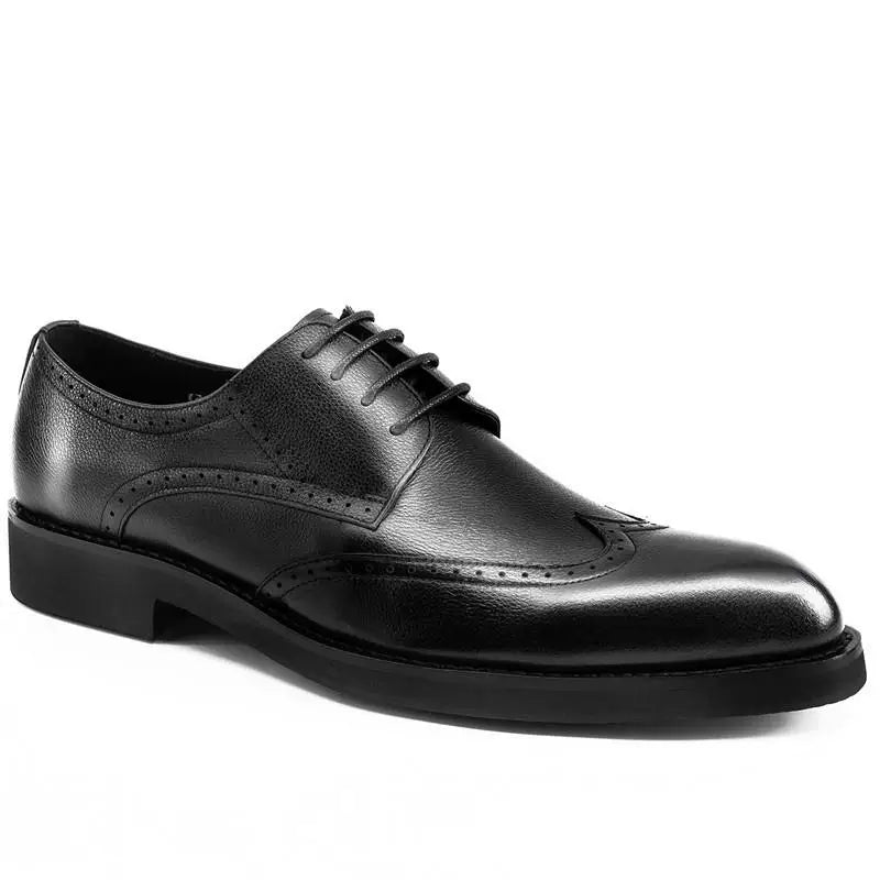 Men's Genuine Leather Derby Shoes, Breathable, Pointed Toe